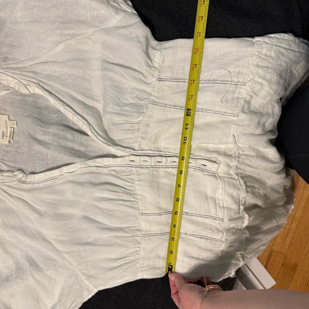 By Anthropologie Chic White Button-Down Midi Dress Size LP - Picture 11 of 14